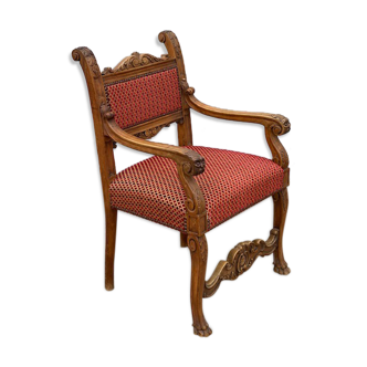 Carved oak armchair