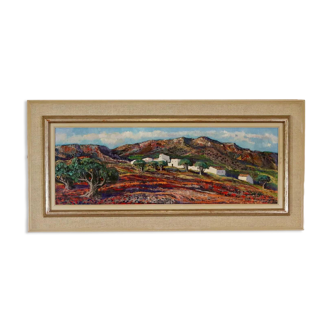 Original Swedish Oil on Canvas – “Bergsby Taragona” by Henry Eldin