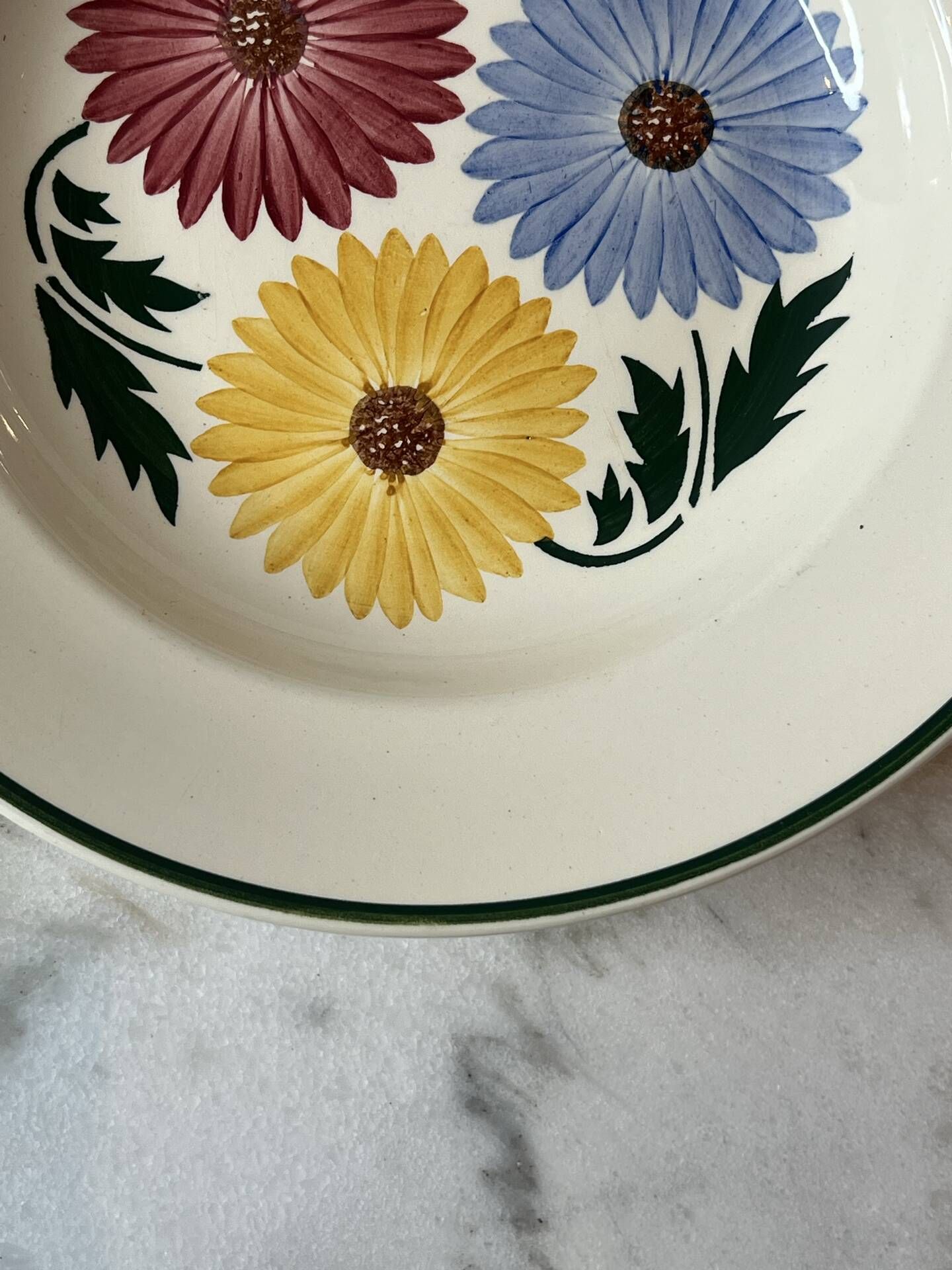 Set of 6 deep plates Chalons Digoin Sarreguemines floral decoration p