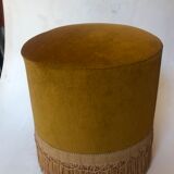 Velvet and fringed ottoman