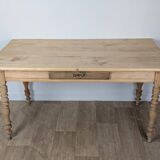 Raw wood farmhouse table