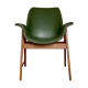 Fauteuil tulipe vintage chêne et skai vert