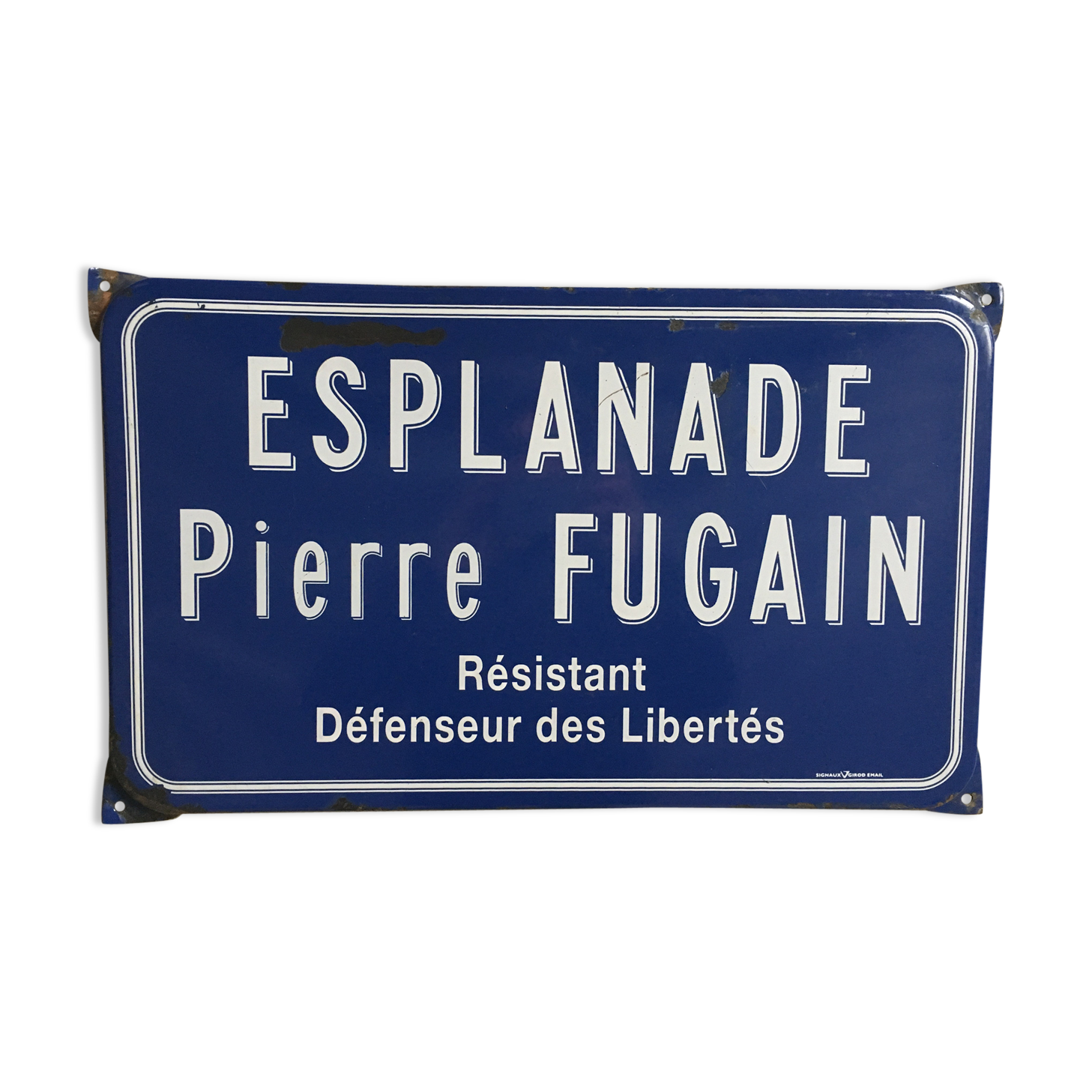 Enamelled old street sign