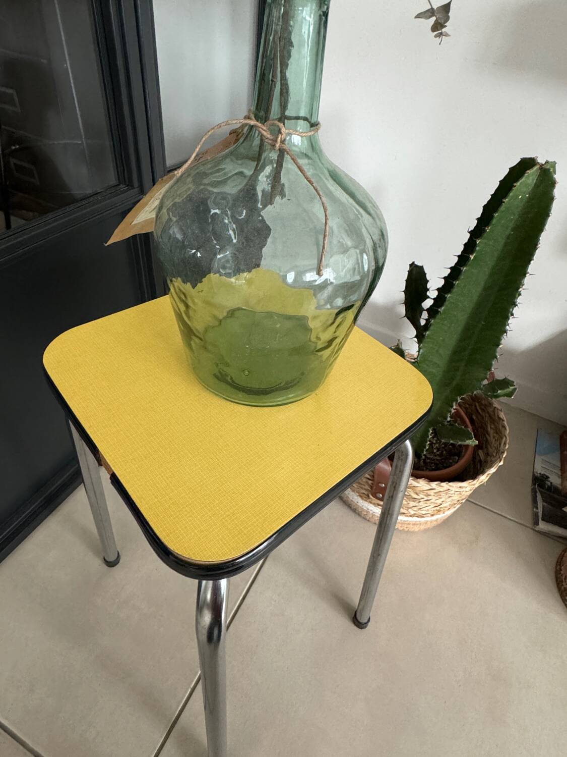 Yellow Formica stool