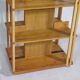 Solid cherry wood rolling shelf, unique piece, 1970s