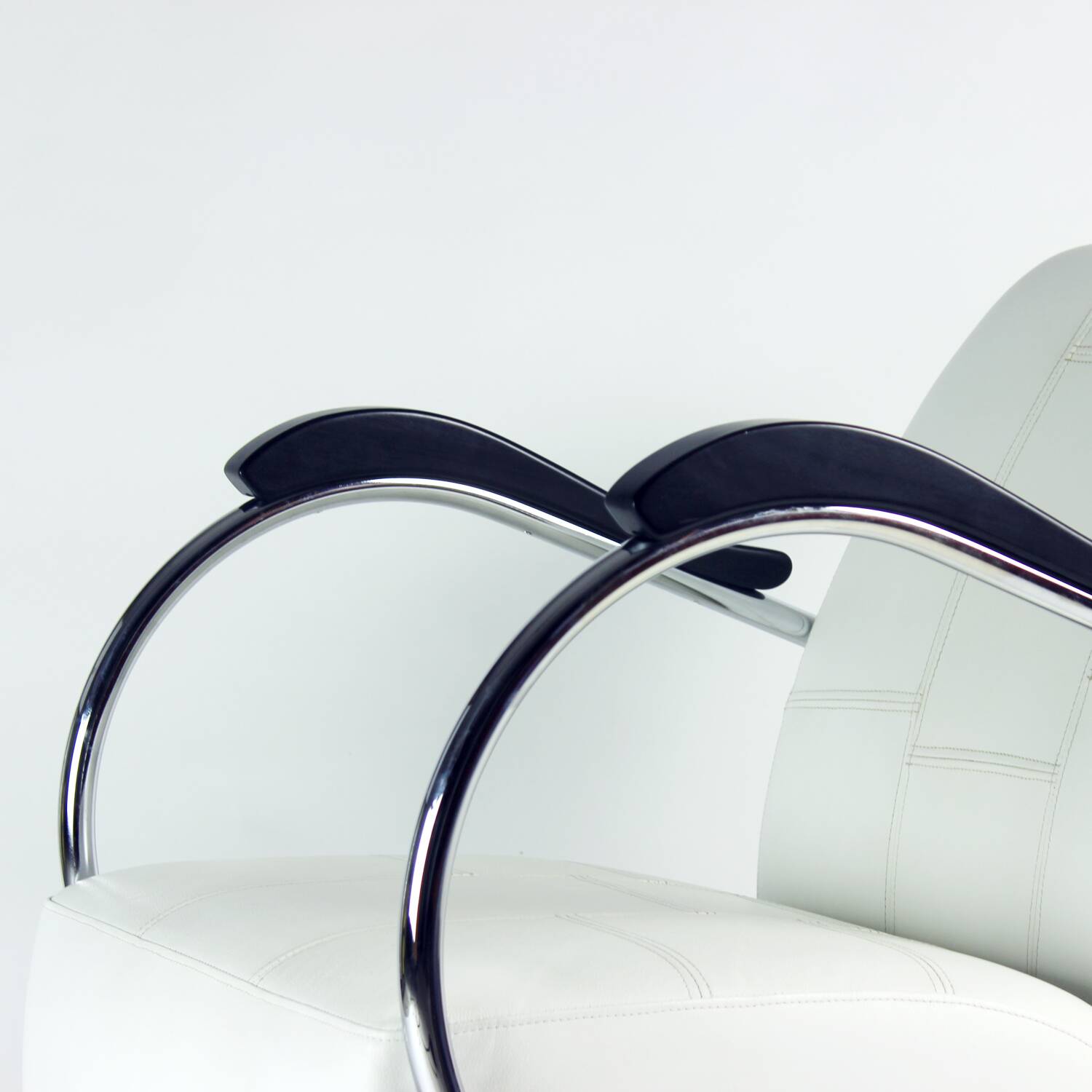 1930s Chrome & Leather Armchair By Hynek Gottwald, Czechoslovakia