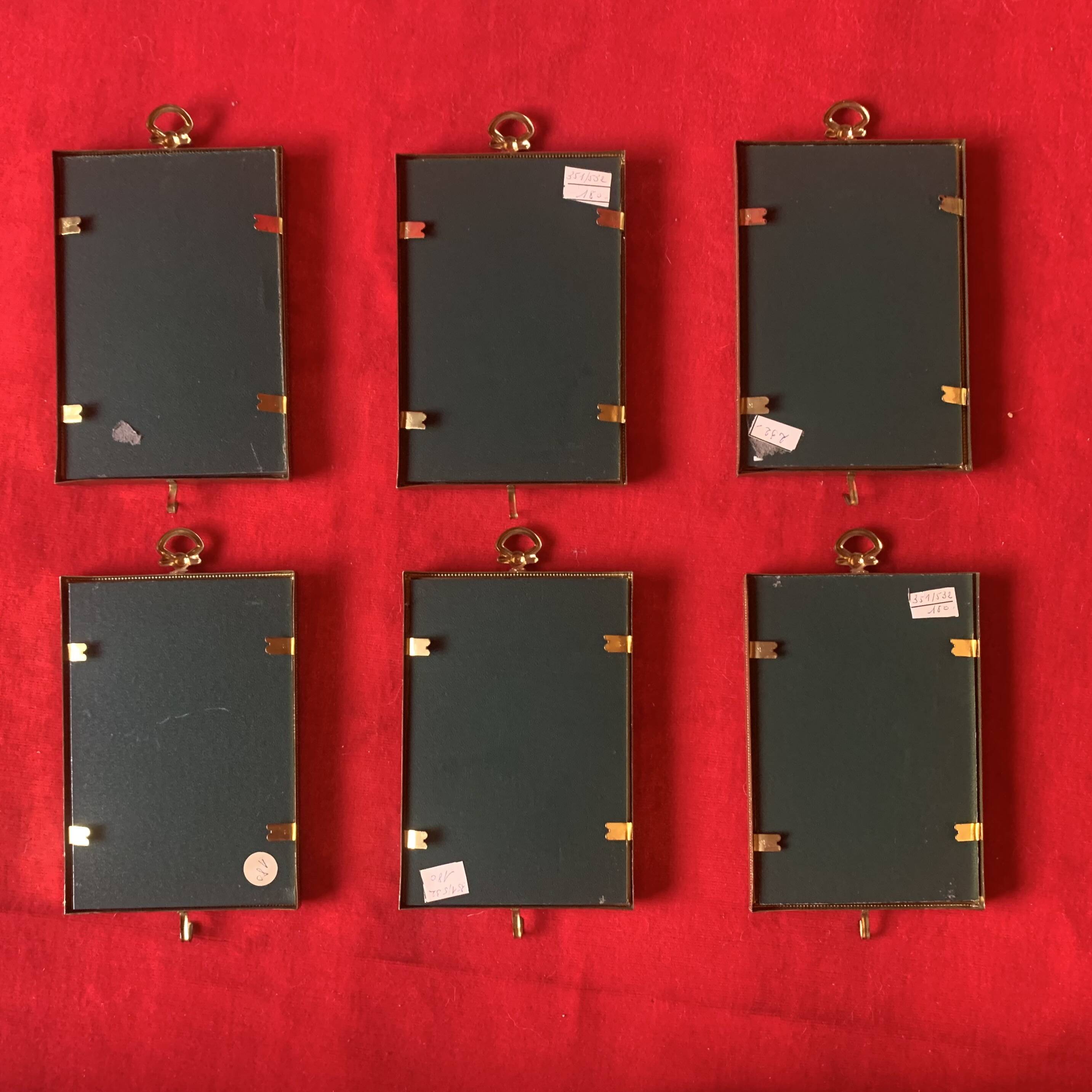 Set of 6 Jyden Vintage Gold Brass Picture Frames