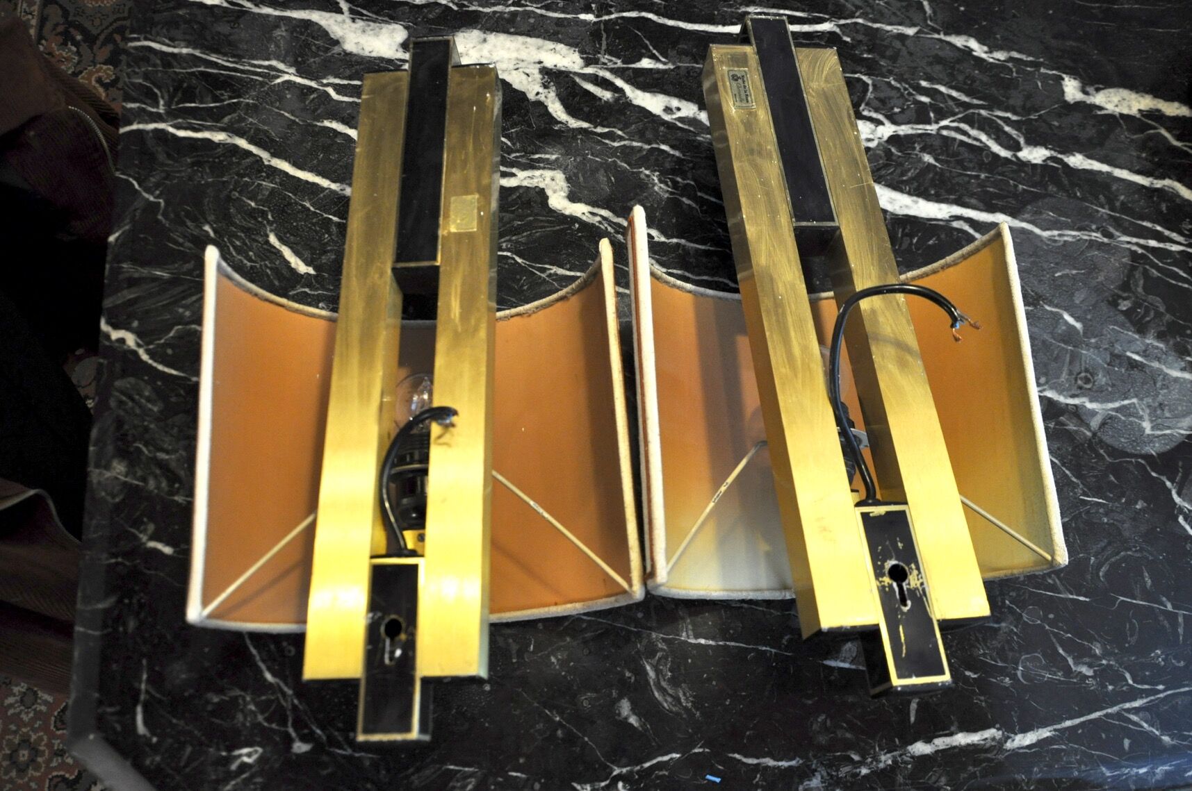 Pair of Regency wall lamps by Lumica Spain 1970