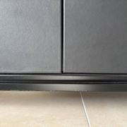TV cabinet sideboard in metal, steel and leather, Réalto