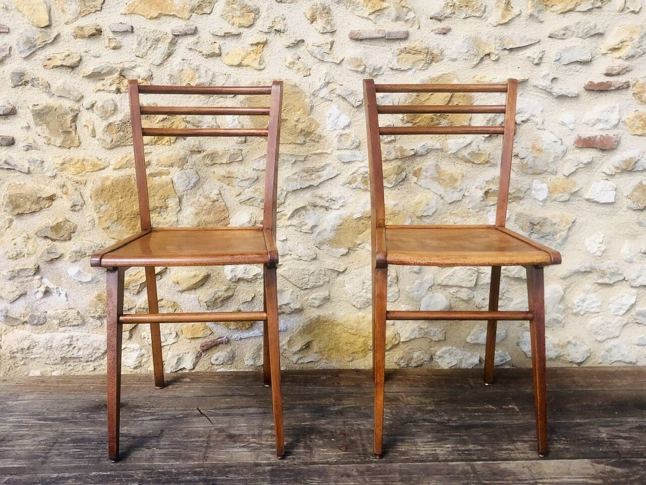 Pair of vintage bistro chairs, Stella Luterma, Circa 60'