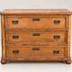 Antique pine chest of drawers – 3 large drawers – late 19th / early 20th century