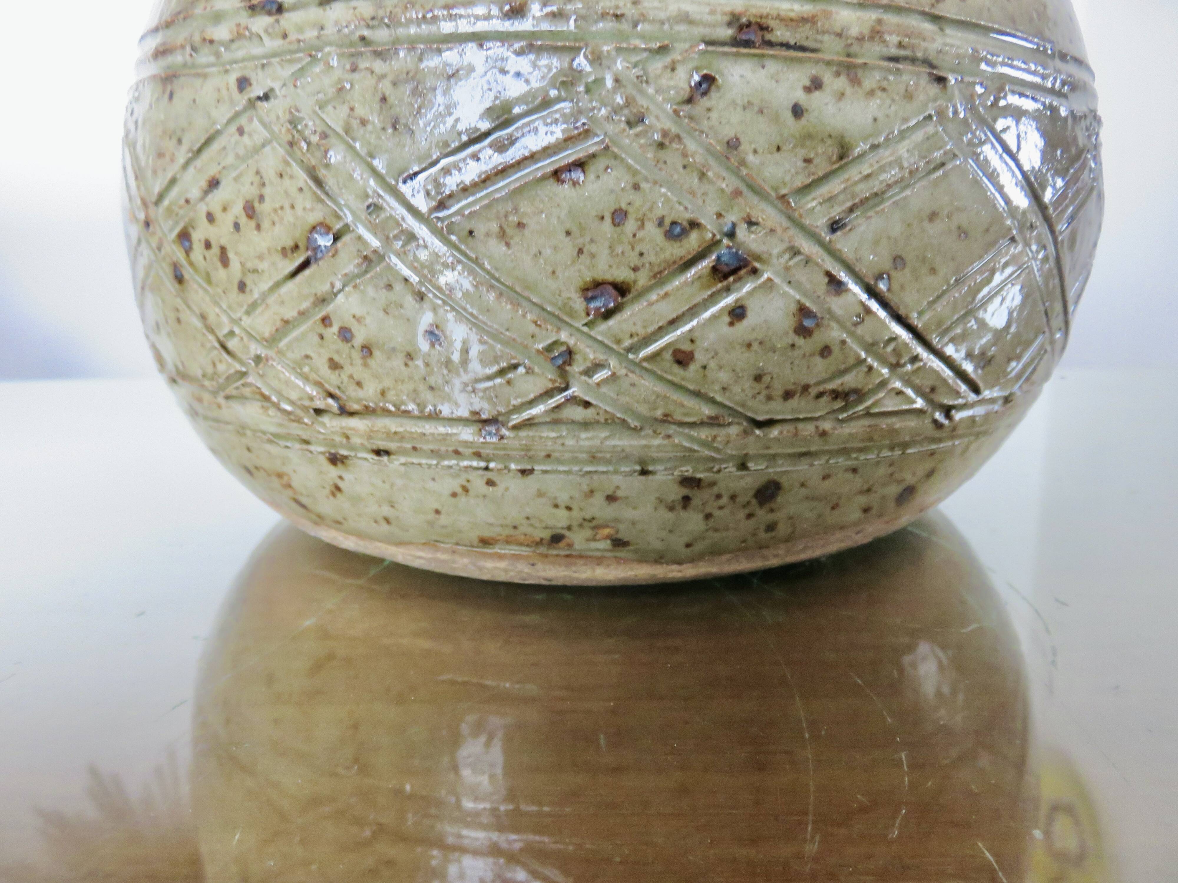Stoneware lamp signed, around 1960