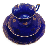 Superb Coffee/Tea Trio in Cobalt Blue & Gold Porcelain - Chodzież Poland