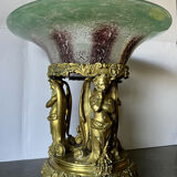 Centerpiece / Especially table with mythological characters in gilded bronze Empire era