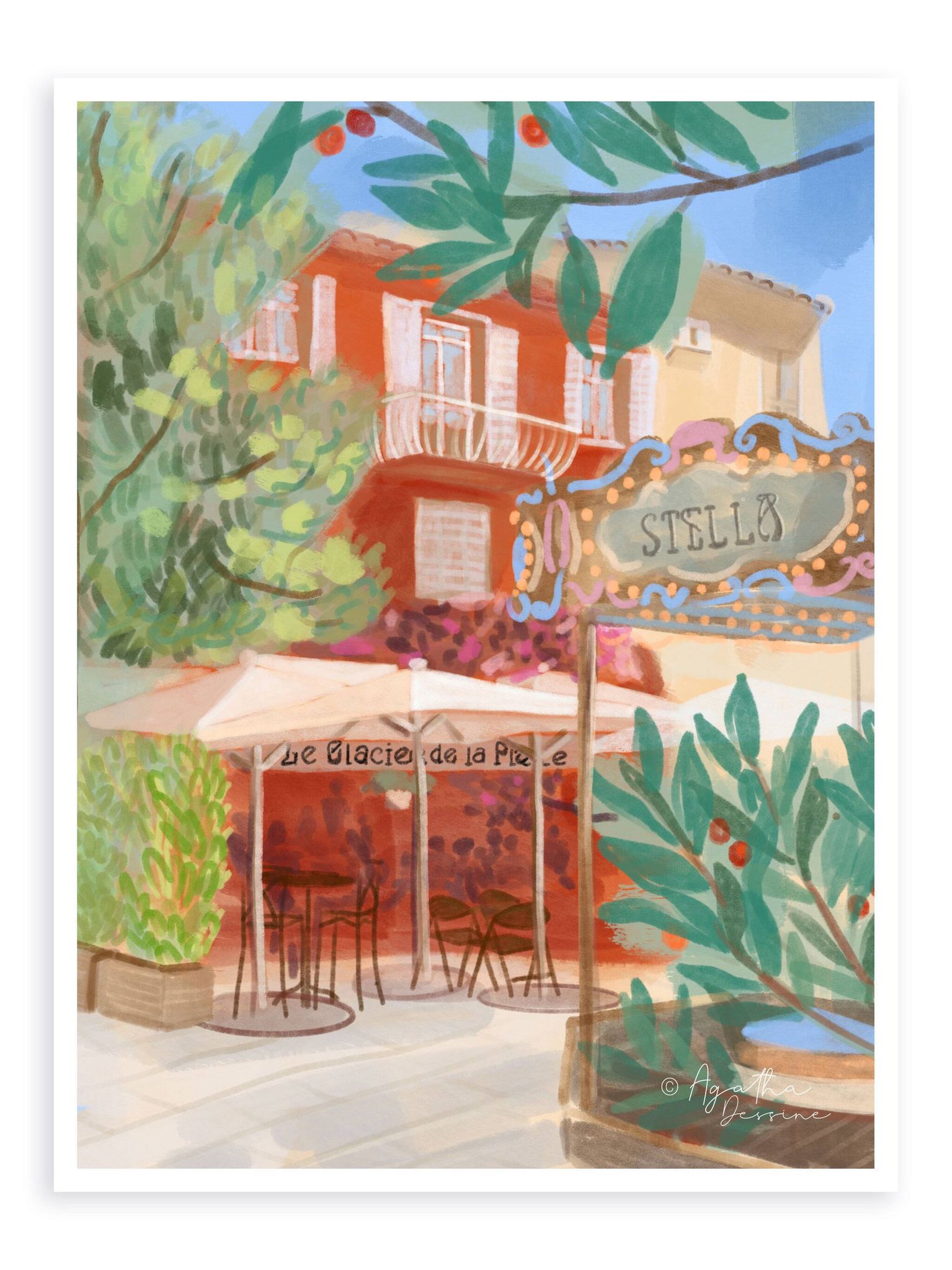 Illustration "Upper town of Porto-Vecchio" A4
