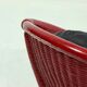 Set of 2 Sculptural Lounge Chairs in Red Lacquered Rattan 1970s