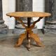 Round table in pitch pine and oak