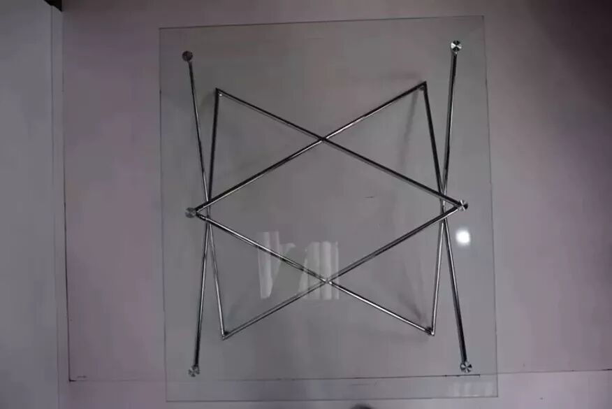 Square chrome and glass coffee table