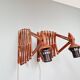 Pair of teak scissor wall lights, Scandinavian style, 1960s