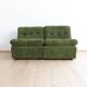 Modular vintage sofa with green cord upholstery