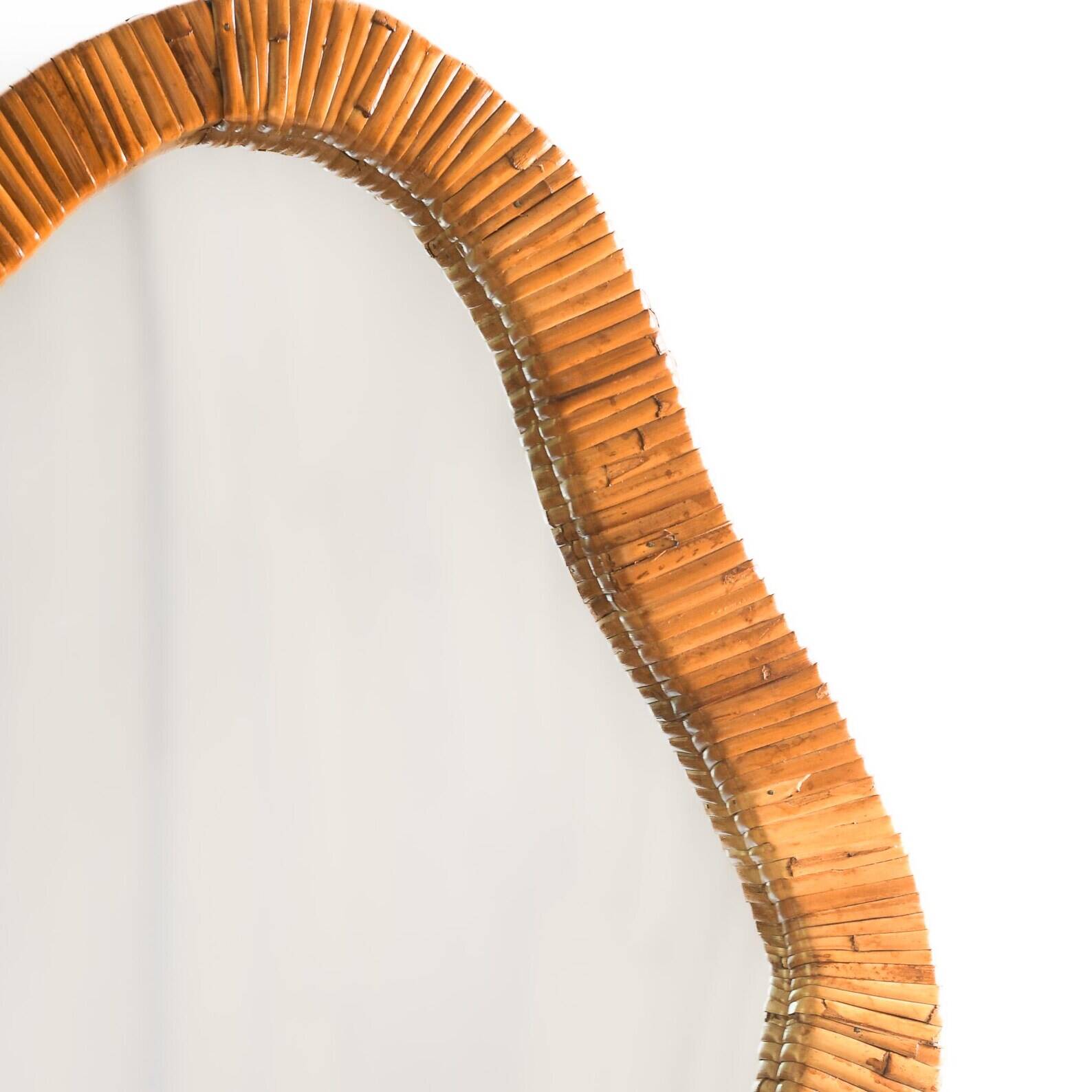 Rattan Wall Mirror, Asymetrical