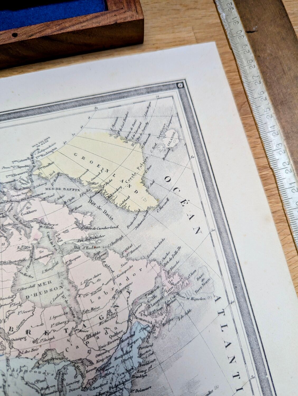 North America, old map, printed in 1852.