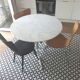 Table ronde marbre et chromé années 70