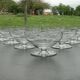 Set of 10 Art Deco crystal champagne glasses from Czechoslovakia