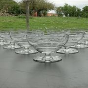 Set of 10 Art Deco crystal champagne glasses from Czechoslovakia