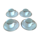 Set 4 tasses et sous tasses porcelaine fine et or