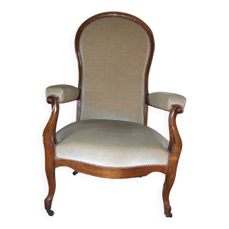 fauteuil velours beige