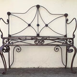 Wrought iron sofa bench