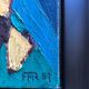 Oil on canvas board by rené marie (1909-1973). seahorses