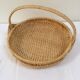 Round basket with loop wicker raffia 60s