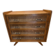 Vintage rattan and oak chest of drawers from the 60s