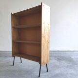 Bookcase wood and feet black metal