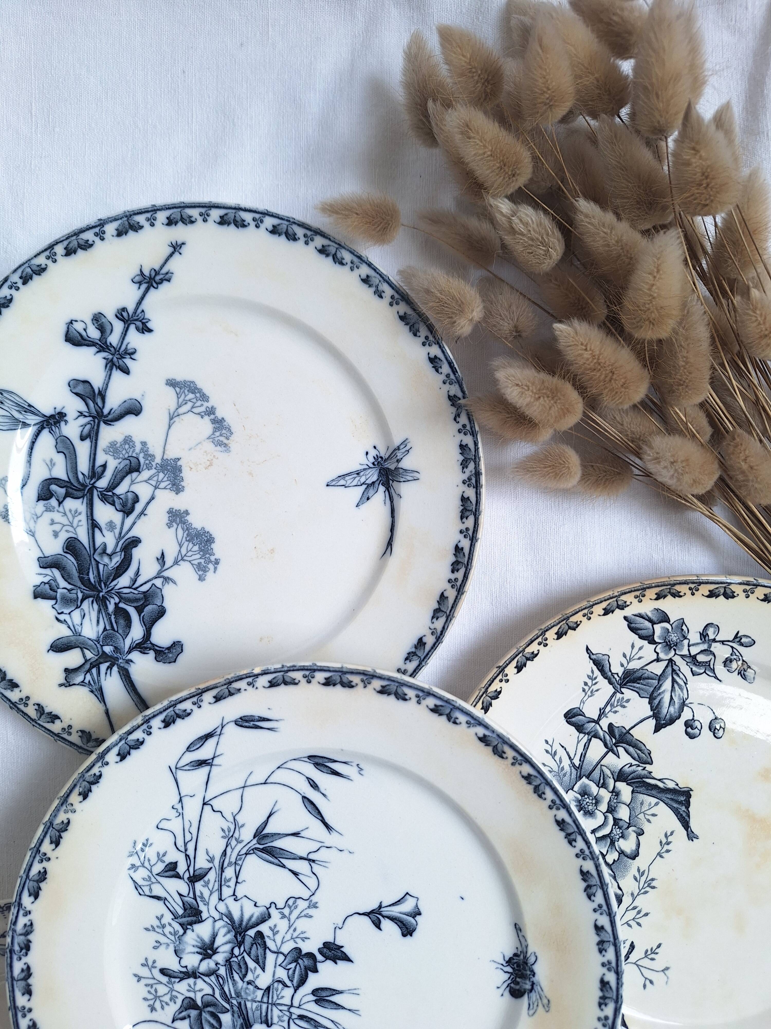 Vintage blue dinner plates