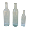 Lot de 3 bouteilles ancienne en verre soufflé bouche