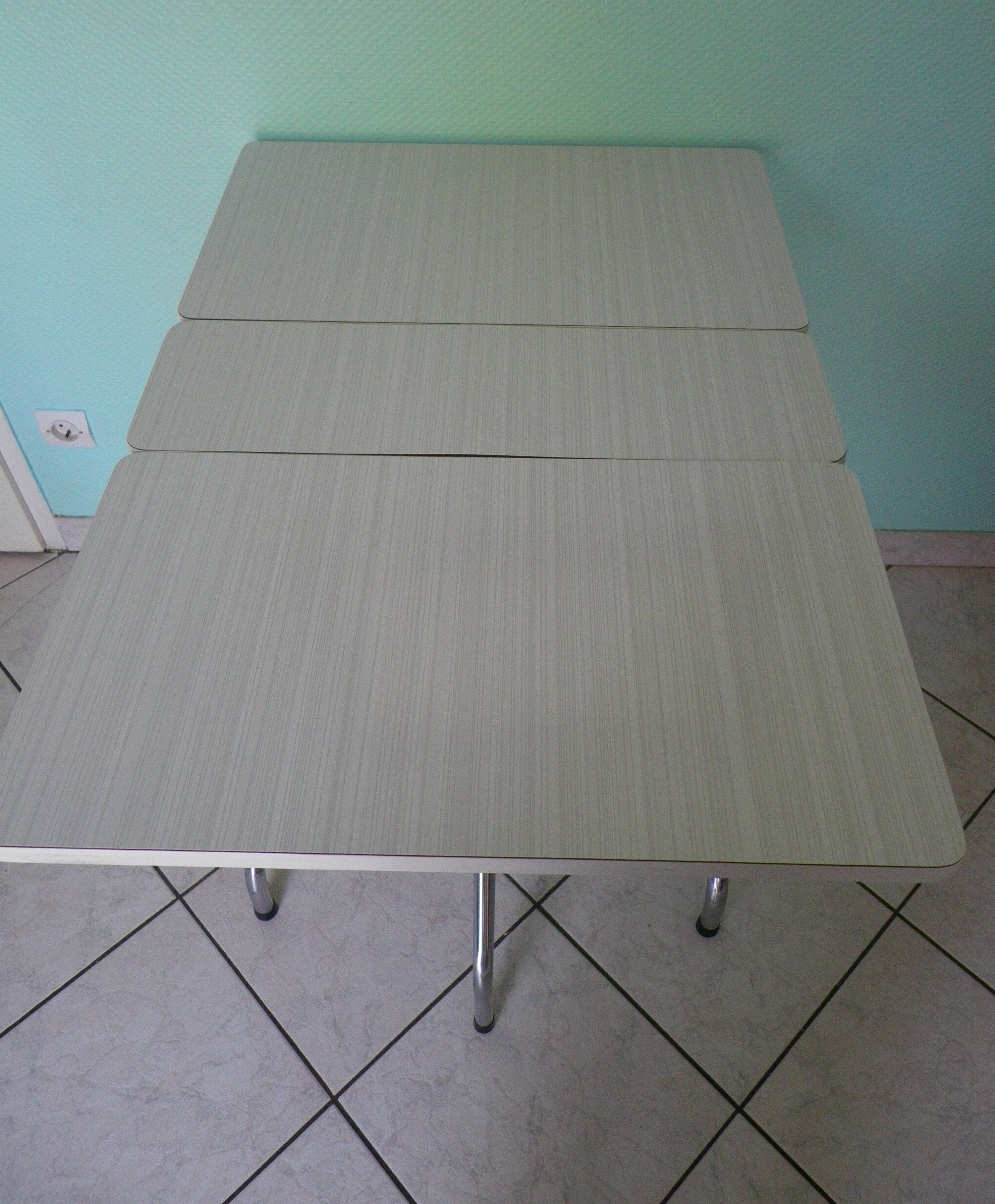 Formica foldable table, chrome feet - 60s