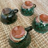 4 glazed earthenware cups