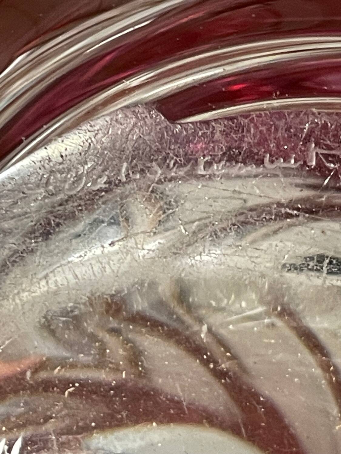 Vase bicolore cristal val saint Lambert