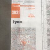 Lyon topographic geography map IGN 1980