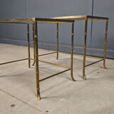 Brass faux bamboo nesting tables, 1960s