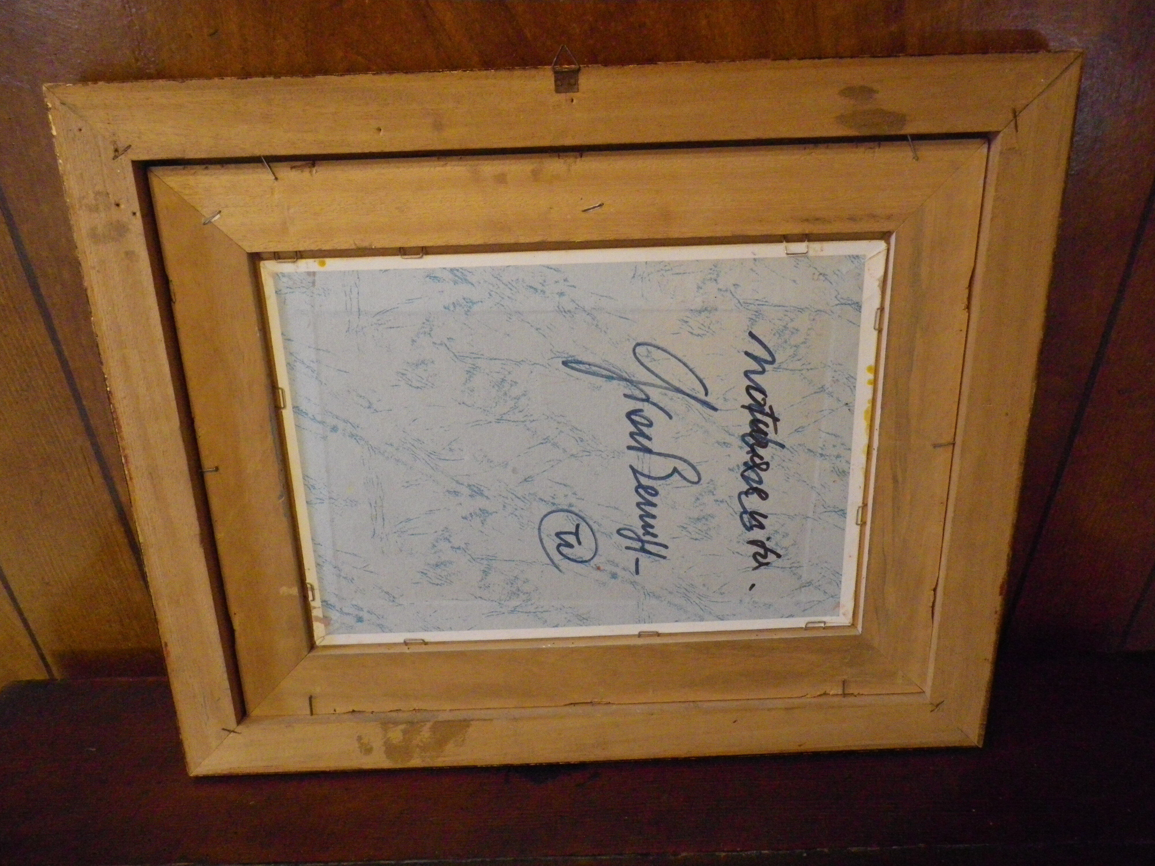 Painting by Gian BERRA with autograph letter signed on the back, contemporary painter - Italy