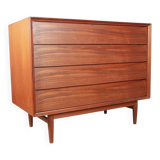 Danish teak chest of drawers, 4 drawers by Arne Vodder for Sibast 1960.