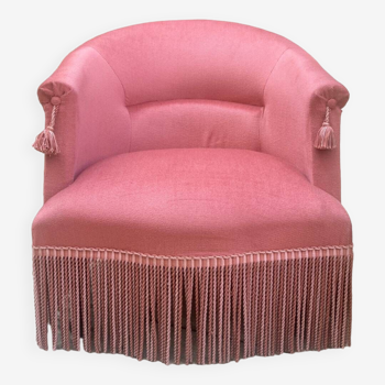 Fauteuil crapaud velours Rose