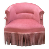 Pink velvet toad armchair