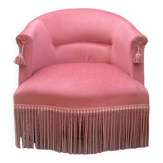 Fauteuil crapaud velours Rose