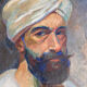 Old painting, portrait of a man with a turban, 20th century, signed