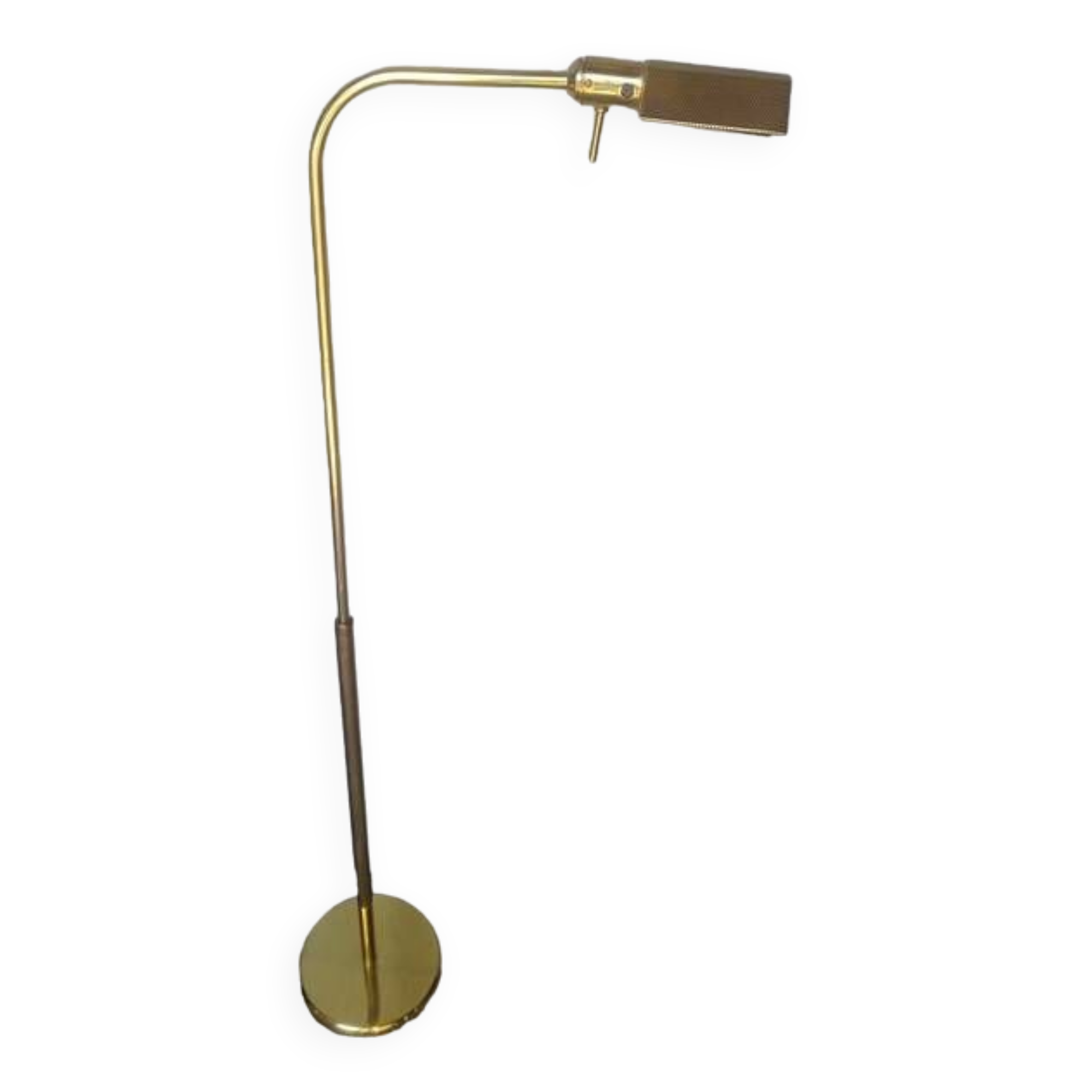 Reading floor lamp in golden brass vintage design 1970